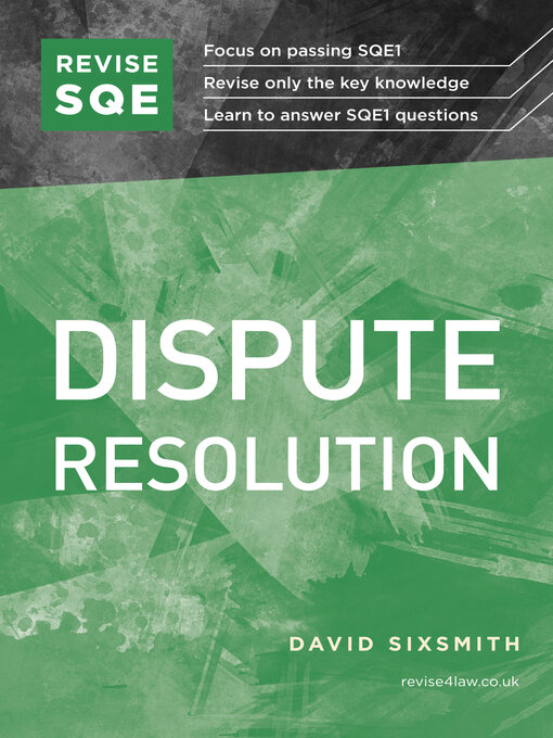 Title details for Revise SQE Dispute Resolution by David Sixsmith - Wait list